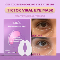 ICIKOL under eye patches close-up applying formula for smoother skin.