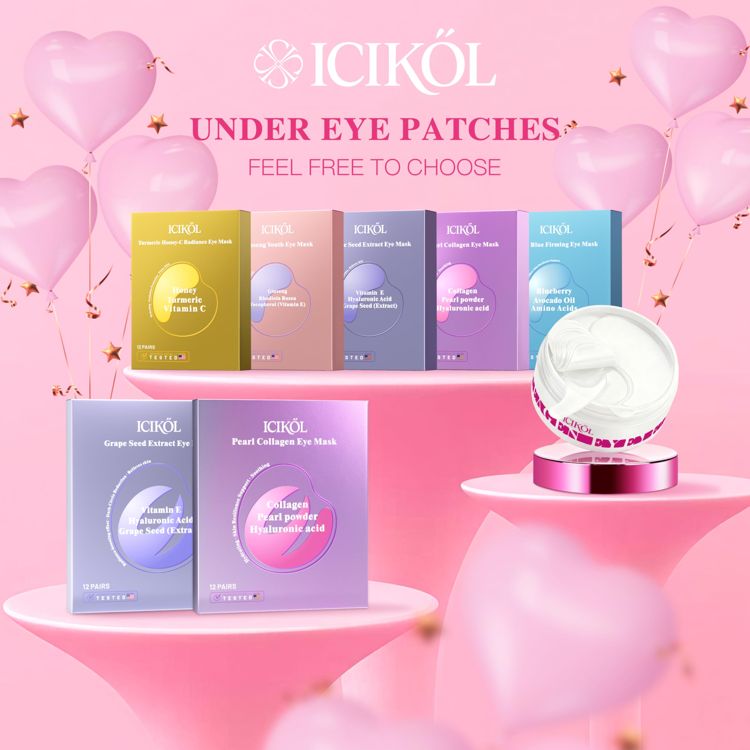 ICIKOL under-eye patch set offers quick refresh for busy mornings.