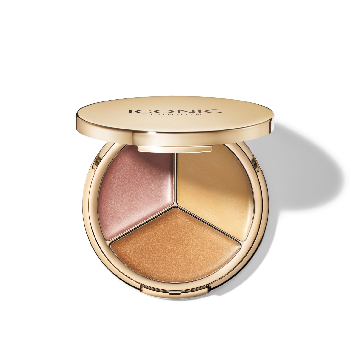 ICONIC LONDON Dewy Glow Highlighter compact front view for a radiant finish