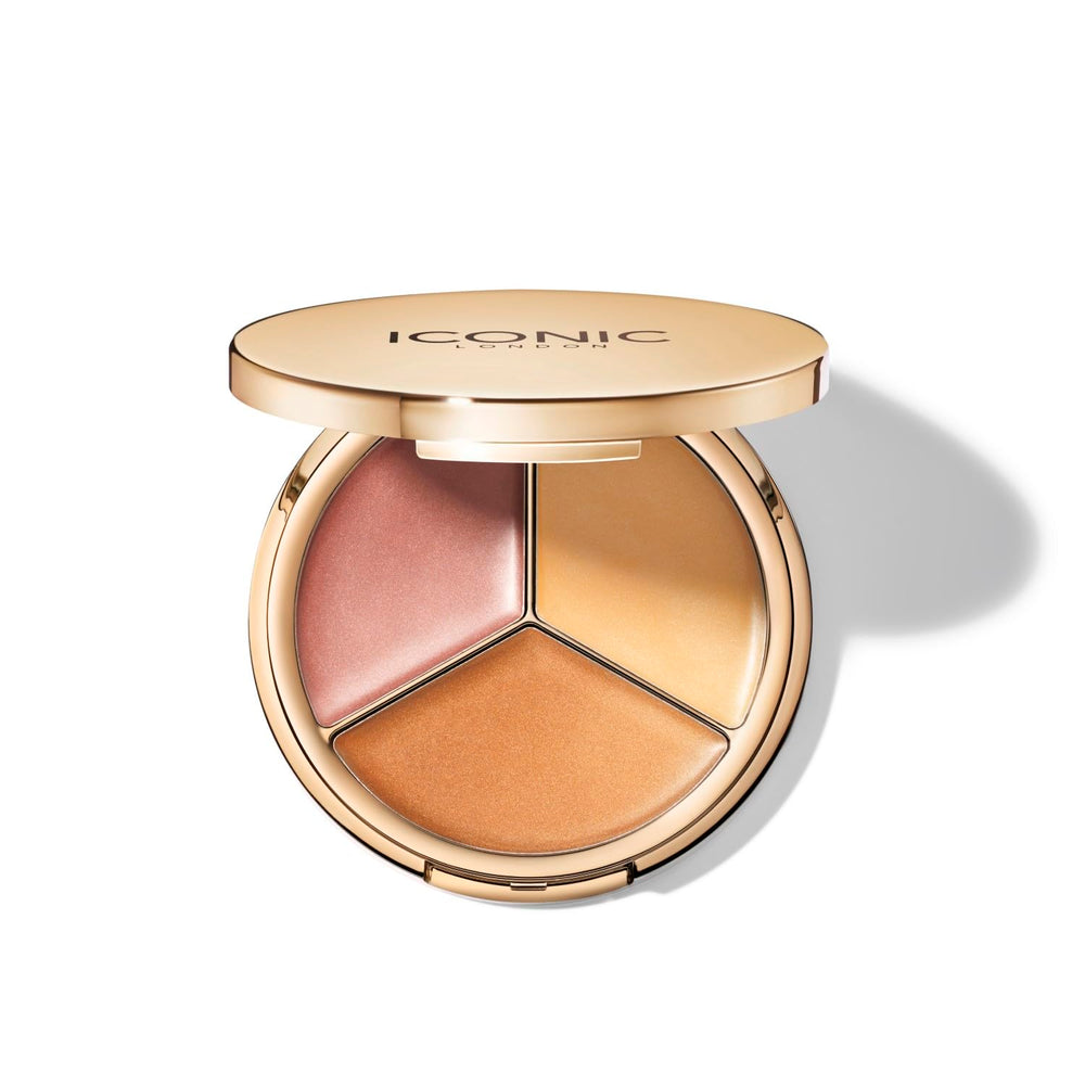 ICONIC LONDON Dewy Glow Highlighter compact front view for a radiant finish