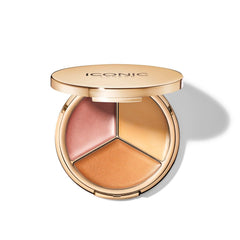 ICONIC LONDON Dewy Glow Highlighter compact front view for a radiant finish