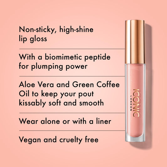 Iconic London Lip Pumping Gloss applicator delivering precise, even coverage