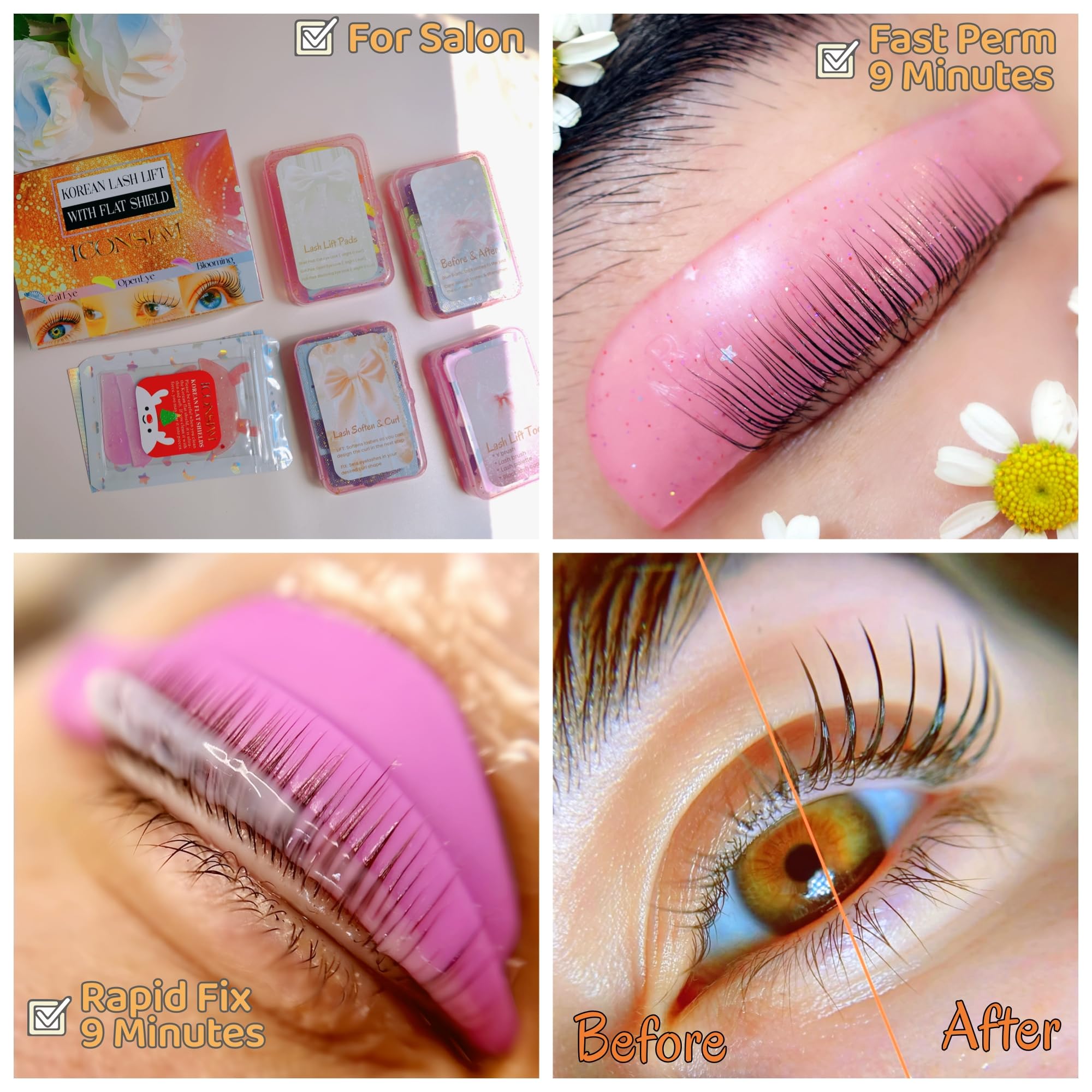 ICONSIAM Korean Lash Lift Kit keratin cream rose for lash nourishment