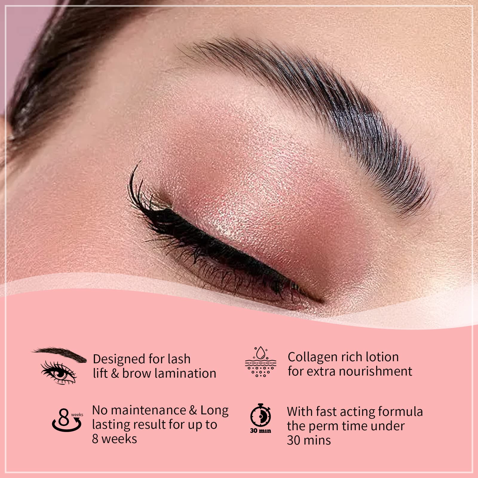 ICONSIGN eyebrow glue and fixation tools help secure the lift.