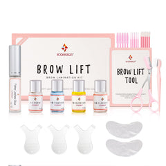 ICONSIGN Brow Lamination Kit packaging shows complete professional setup for salon or home use.