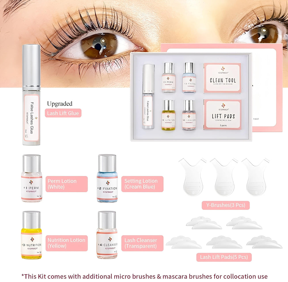 IconSign Lash Lift Shields and Eye Pads arranged for smooth, precise application.