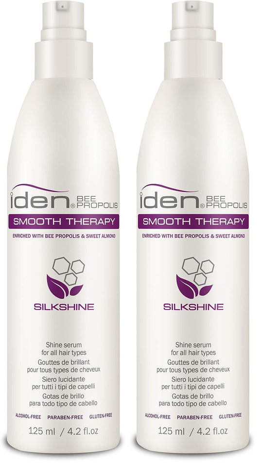 IDEN Bee Propolis Smooth Therapy Serum bottle for silky shine and frizz control.