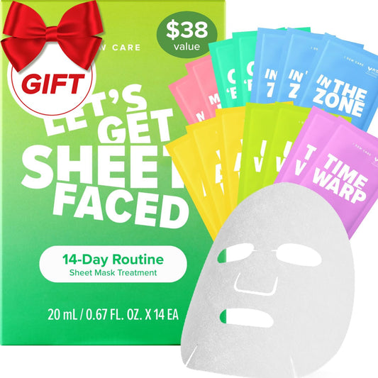I DEW CARE collagen sheet mask variety pack box showing 14 masks for daily hydration