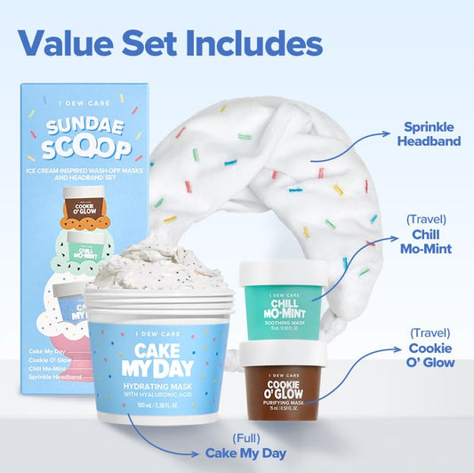 I DEW CARE Sundae Scoop Cake My Day mask hydrates for a dewy teen glow.
