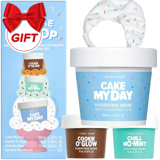 I DEW CARE Sundae Scoop set packaging shown as a gift-ready skincare kit for teens.
