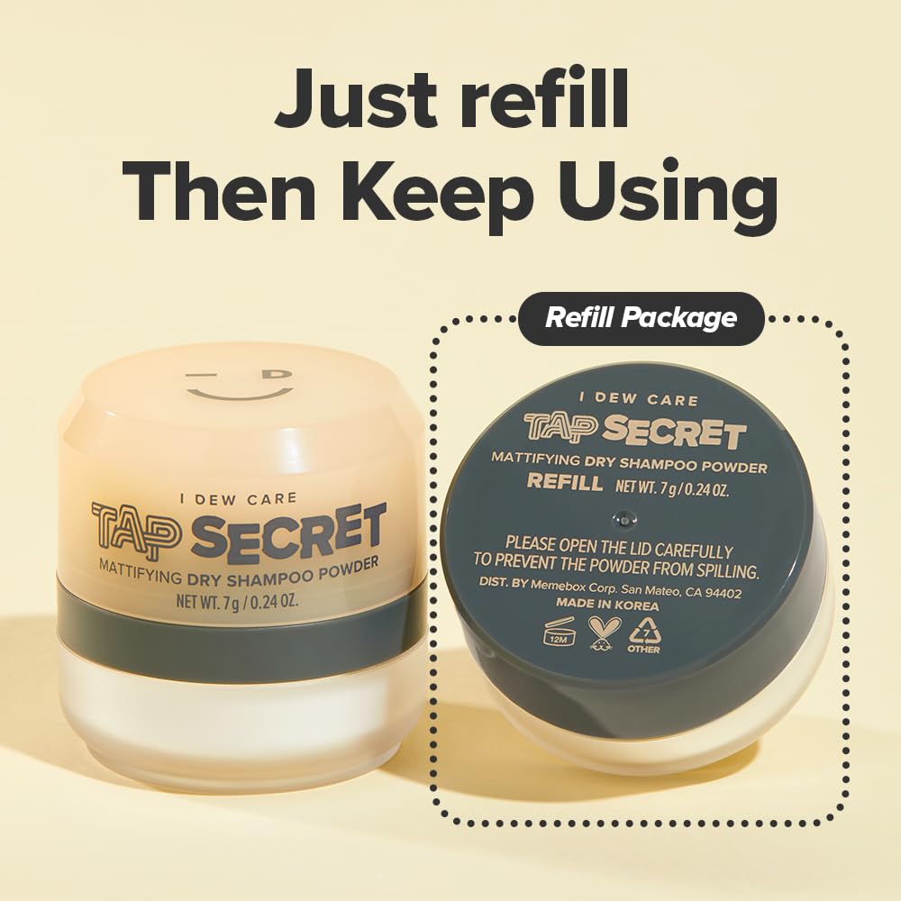 I DEW CARE Tap Secret dry shampoo biotin-enriched packaging emphasizes root support