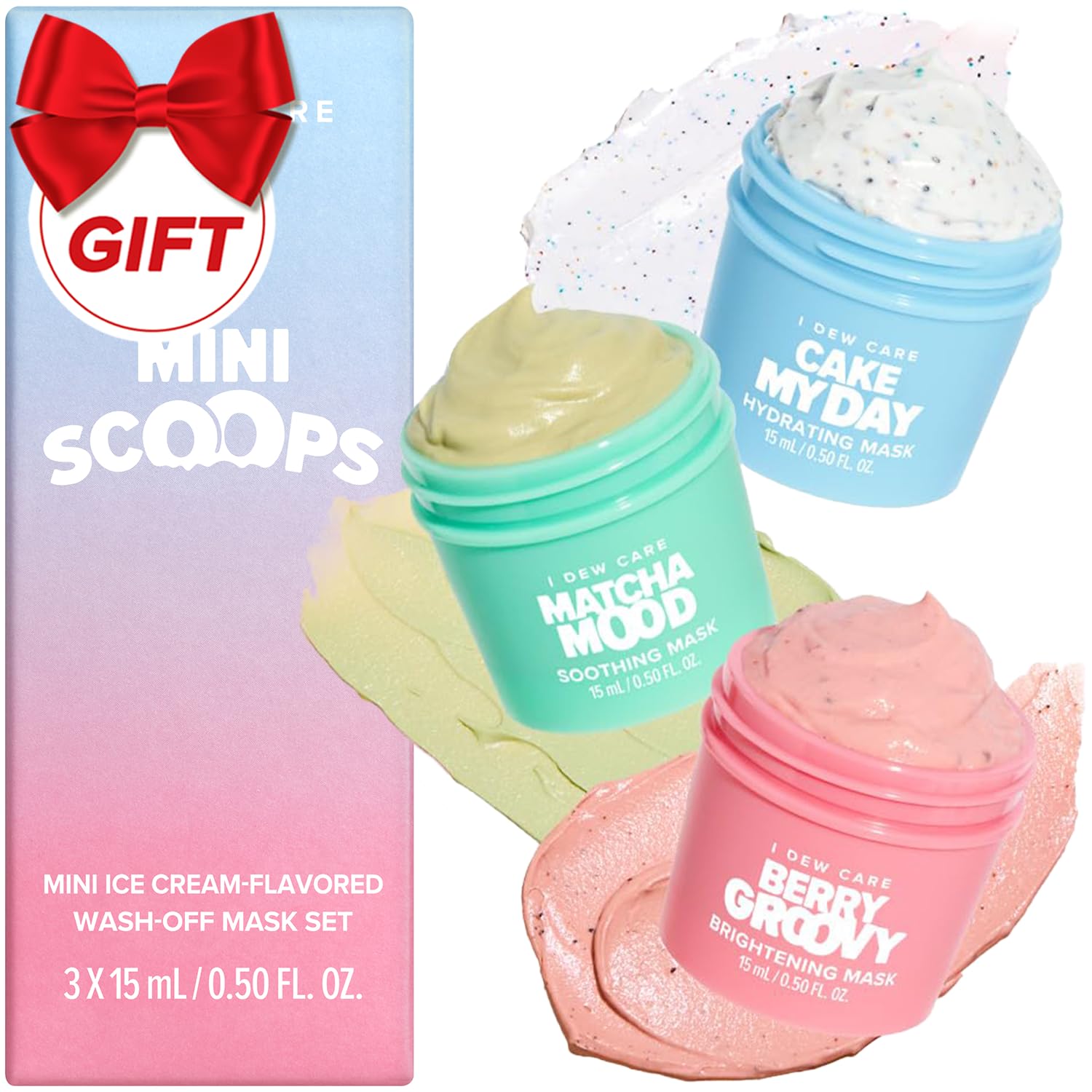 I DEW CARE Wash Off Mask Trio gift set image for glowing skin and travel use