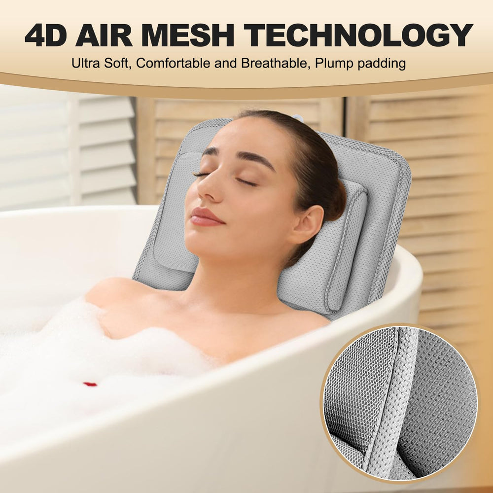 Idle Hippo bath pillow showing suction cups for slip-free tub use
