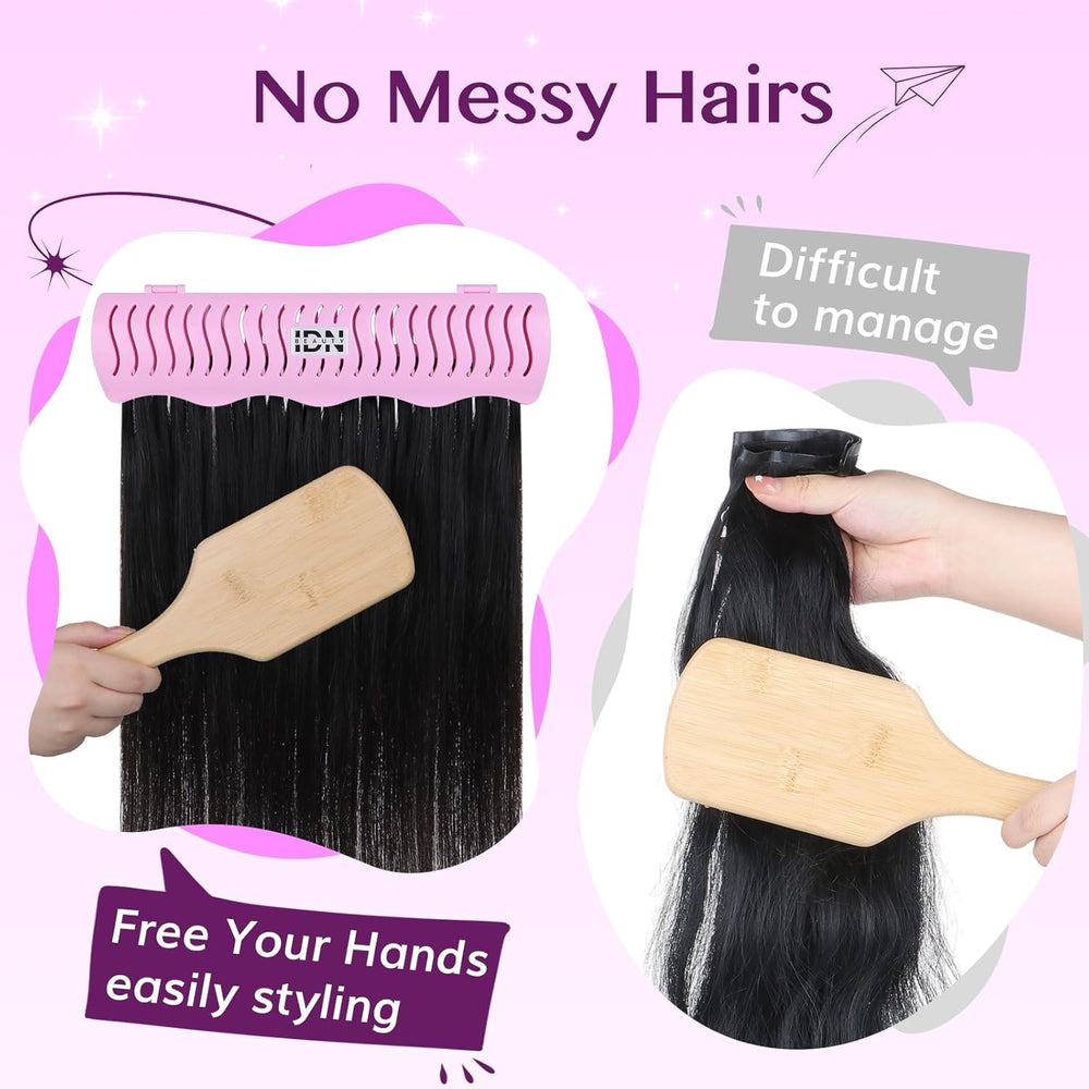 IDN Beauty Rose hair extension holder demonstrates four installation modes for versatile use.
