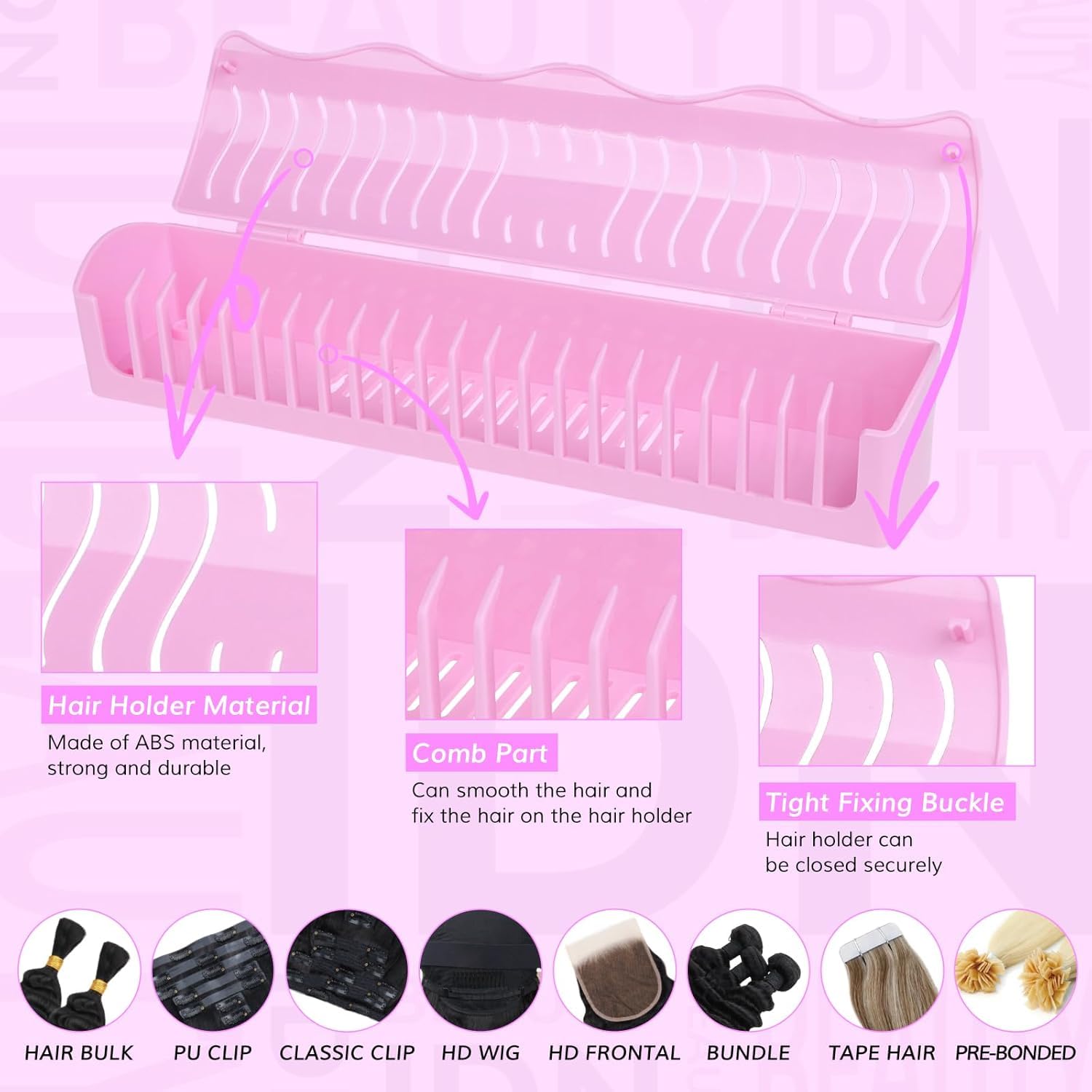 IDN Beauty Rose holder with suction cups secures extensions on mirrors without slipping.