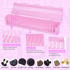IDN Beauty Rose holder with suction cups secures extensions on mirrors without slipping.