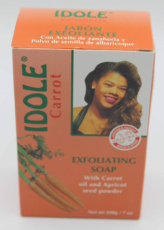 Idole carrot exfoliating soap bar front view for daily cleansing