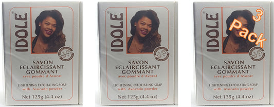 Idole exfoliating soap avocado seed powder 3-pack for smoother skin