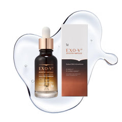 ID PLACOSMETICS Exo-V Booster ampoule bottle delivers a smooth, even-looking skin texture.