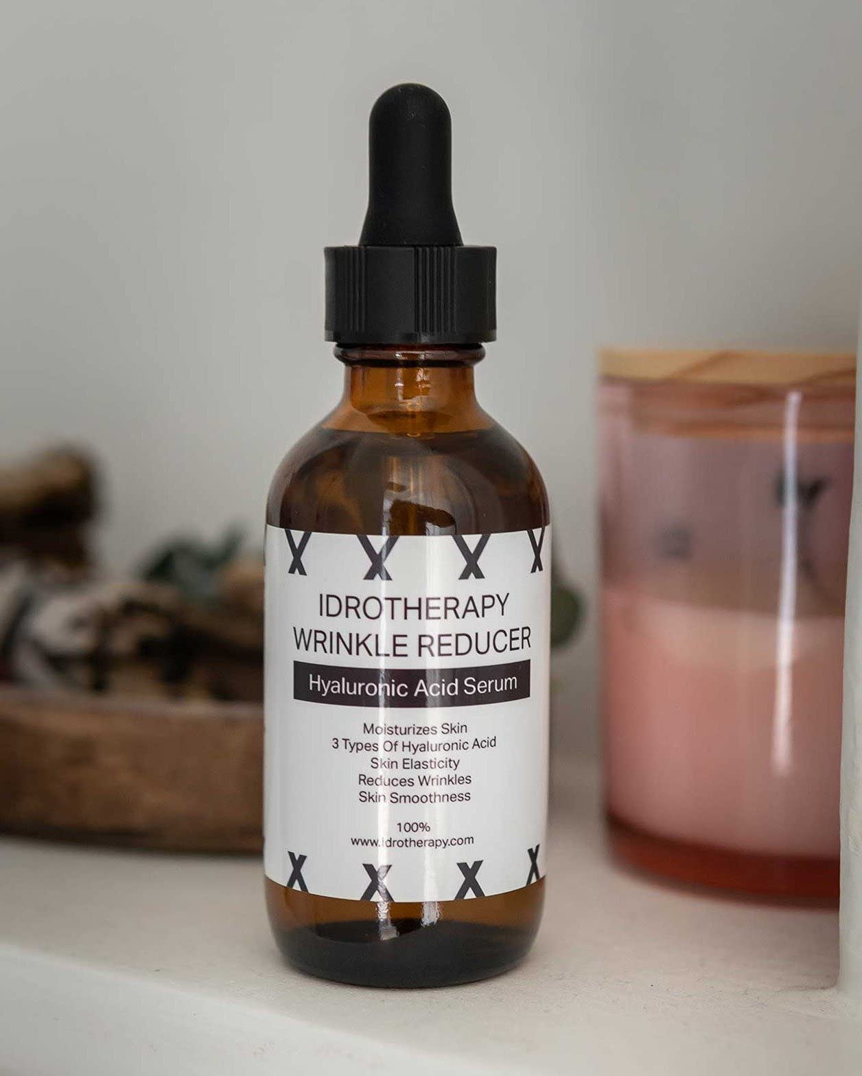 Idrotherapy serum in routine image ready for morning application.