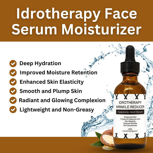 Idrotherapy serum texture swirl showcasing silky, lightweight hydration.