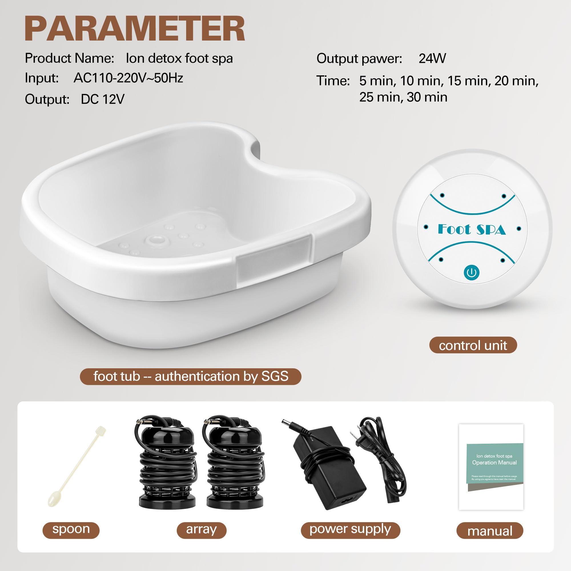 Idudbid foot bath timer button enables easy 30-minute sessions