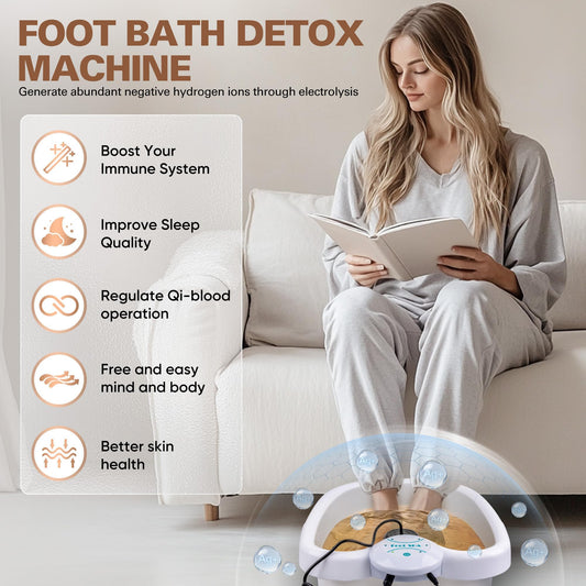 Idudbid ionic foot bath side panel shows compact home unit