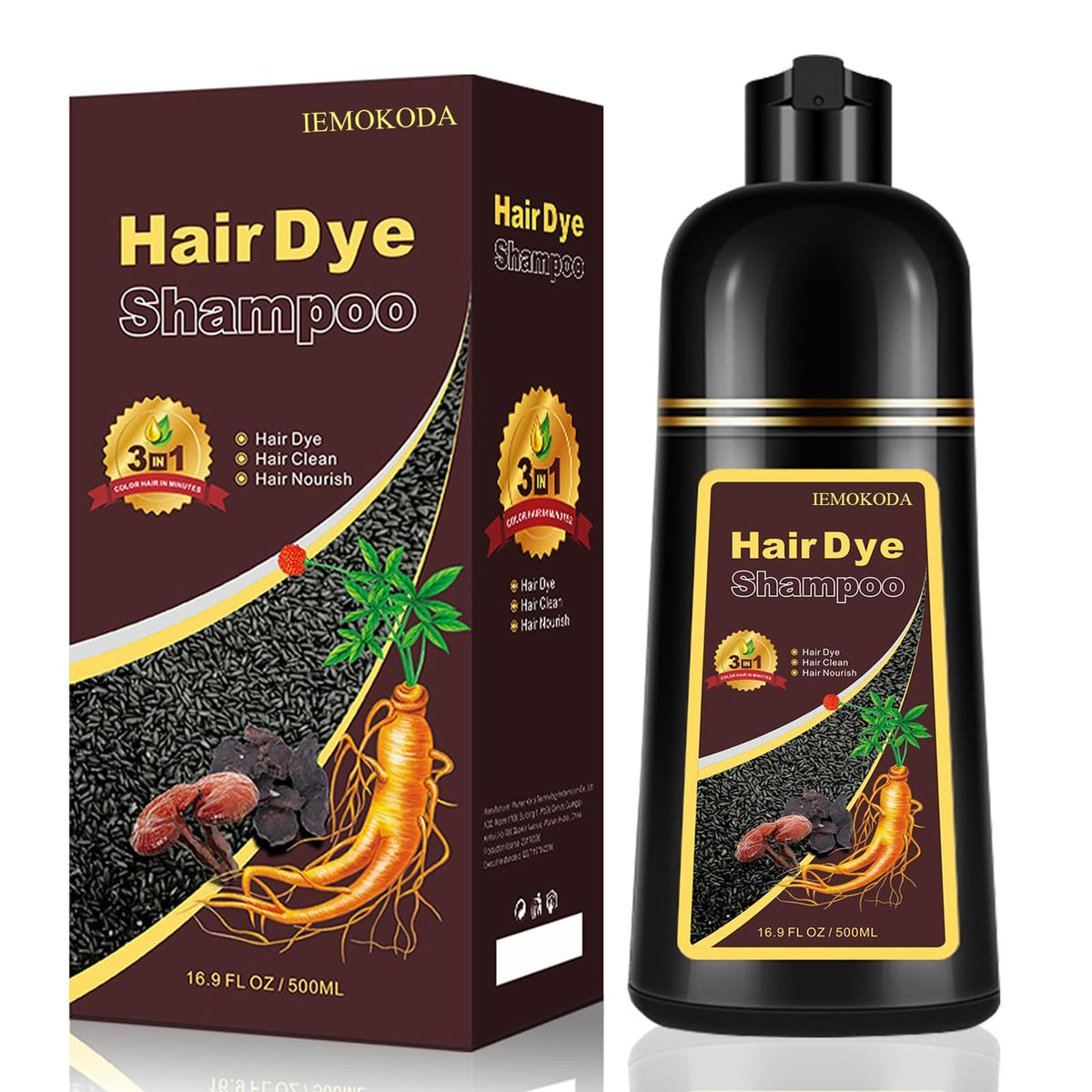 iemokoda burgundy hair dye shampoo covers grays across hair types