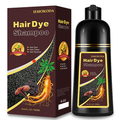 iemokoda Coffee Hair Dye Shampoo bottle demonstrates easy at-home gray coverage