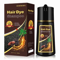 iemokoda dark brown hair color shampoo application for fast at-home gray coverage