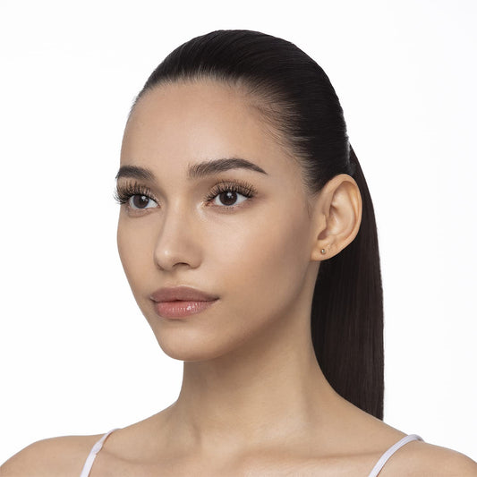 Close-up of 100% Premium Remy hair for a soft, seamless lash line.