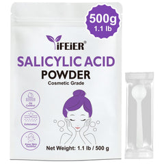 ifeier pure salicylic acid powder in a jar, ready for DIY skincare use.
