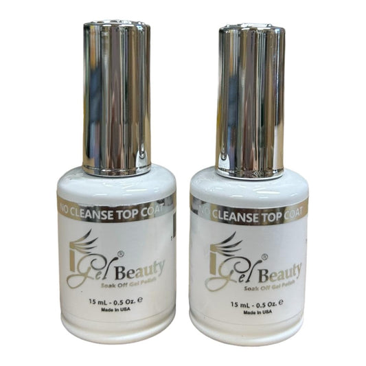 IGEL Impeccable Gel Soak Off Top Coat 2-pack image shows no cleanse finish for lasting shine