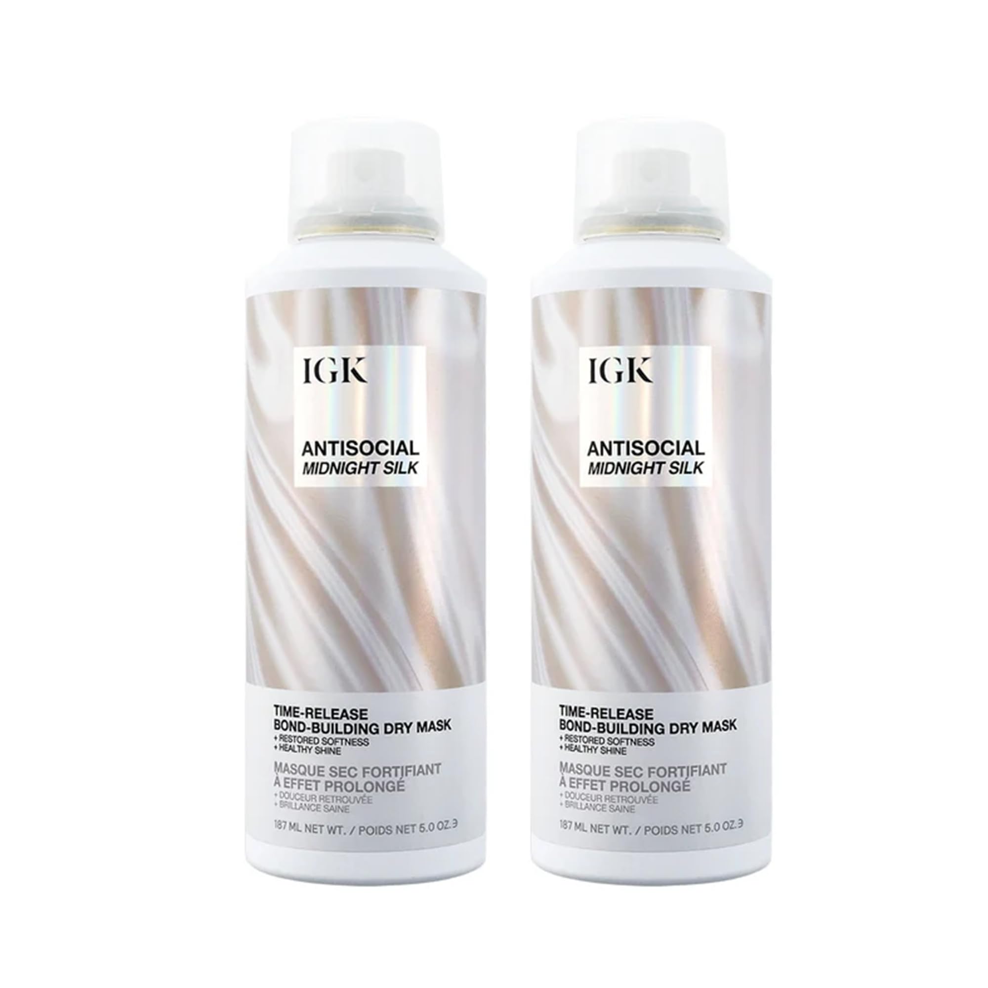 IGK Antisocial dry hair mask bottle shown for deep hydration and bond-building overnight care