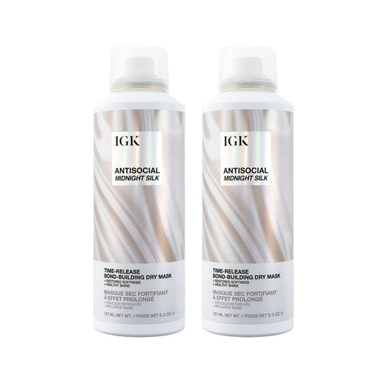IGK Antisocial dry hair mask bottle shown for deep hydration and bond-building overnight care