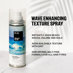 IGK Beach Club mist applied to hair for quick, brushable texture
