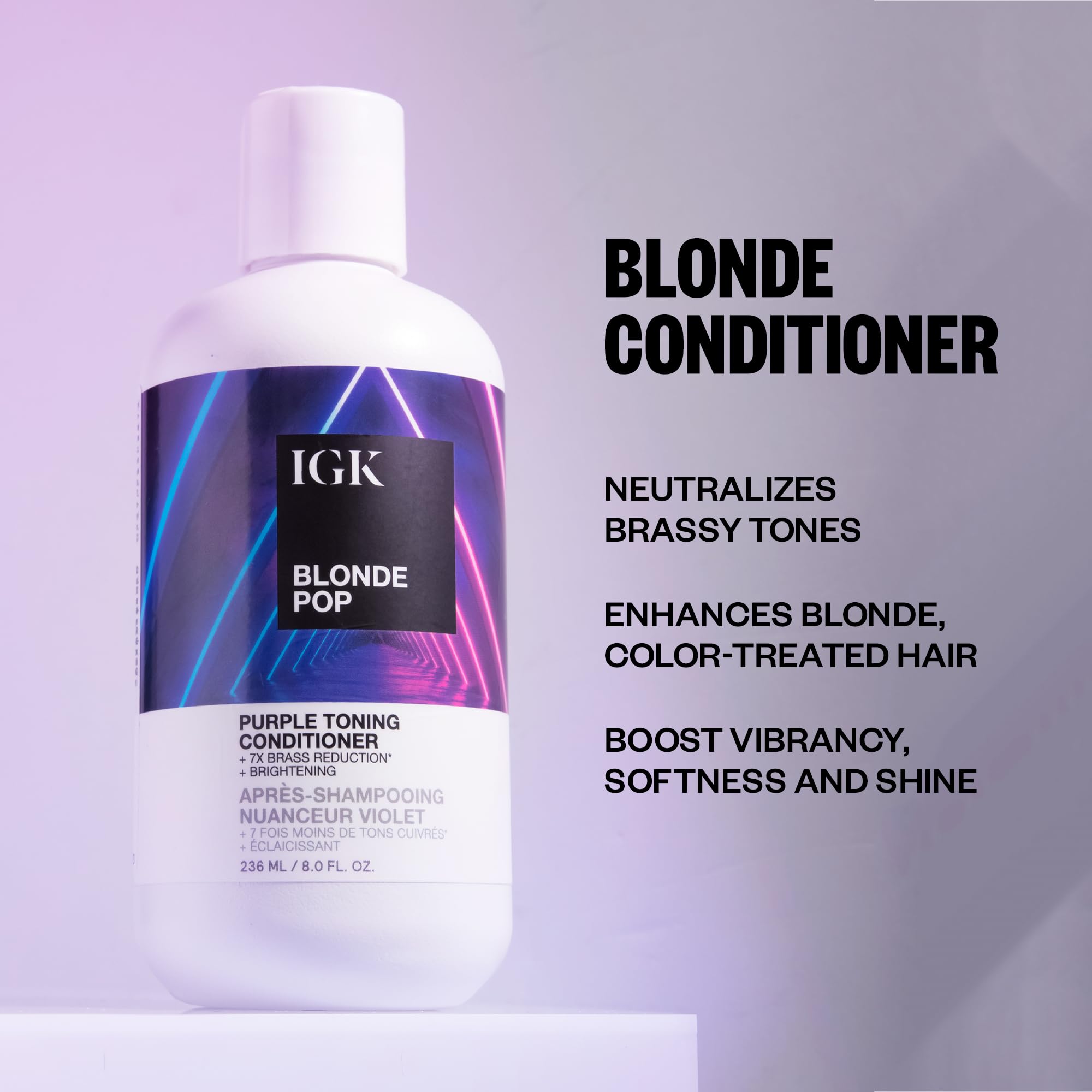 IGK Blonde Pop pump-action bottle demonstrates easy, targeted application.