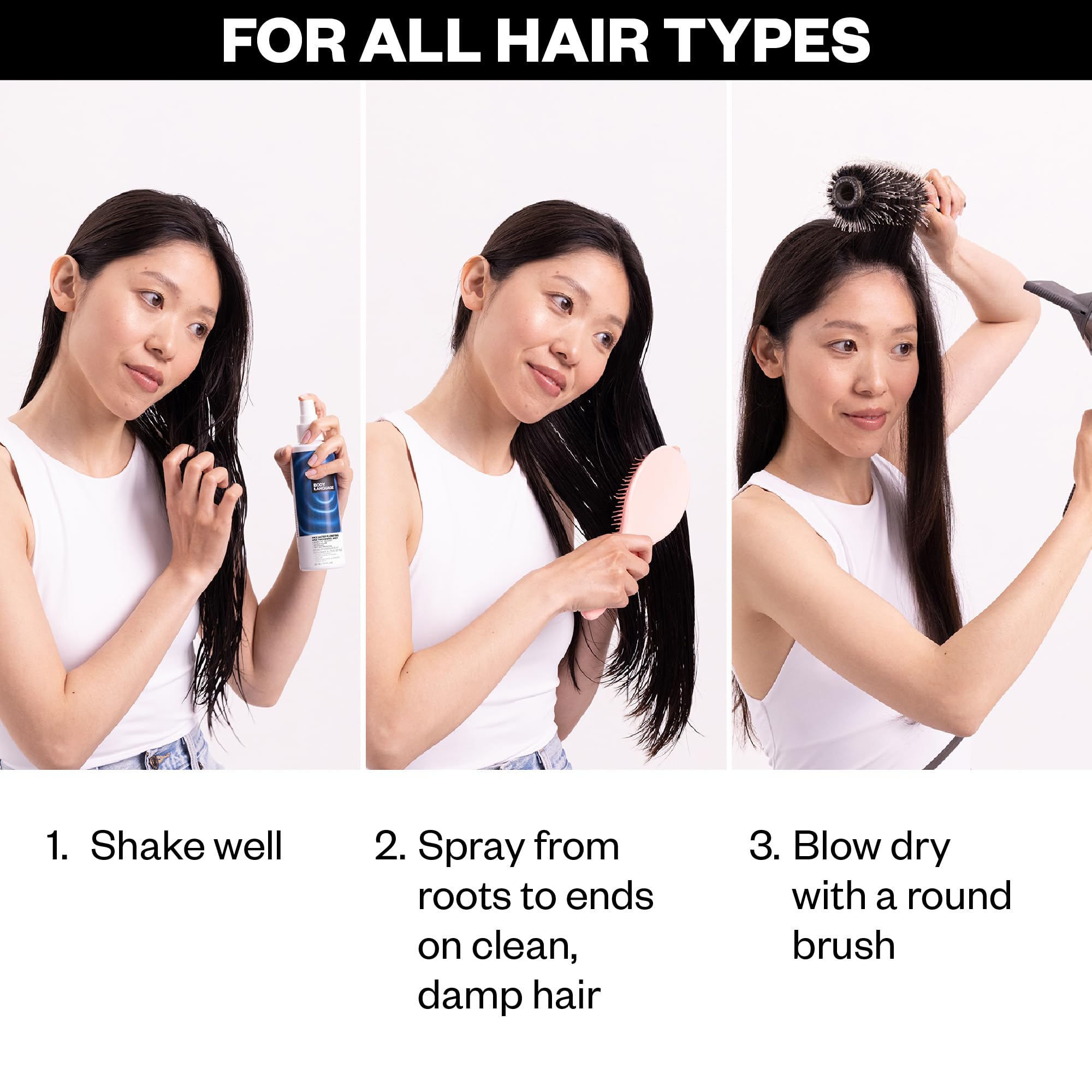 IGK Body Language thickening pea peptides enhance body in fine hair.