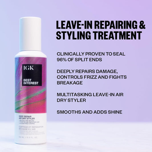 IGK Cash In instant repair serum bottle highlighting instant end sealing.