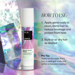 IGK Cash In silicone-free serum applied to hair illustrating texture