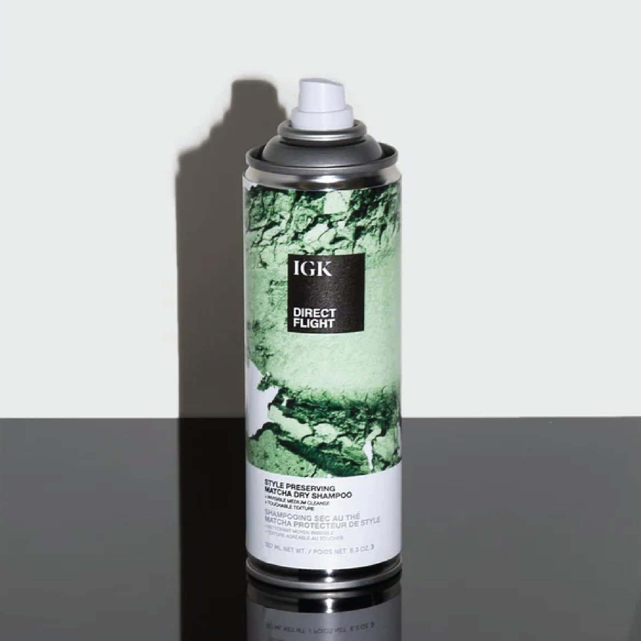 IGK Direct Flight Matcha dry shampoo oil-absorption with texture boost on hair