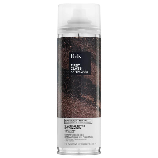 IGK First Class After Dark bottle with soft brown tint blends invisibly into dark hair.