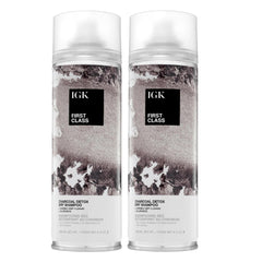 IGK First Class Charcoal Detox Dry Shampoo bottle showing deep cleansing and refreshing lift