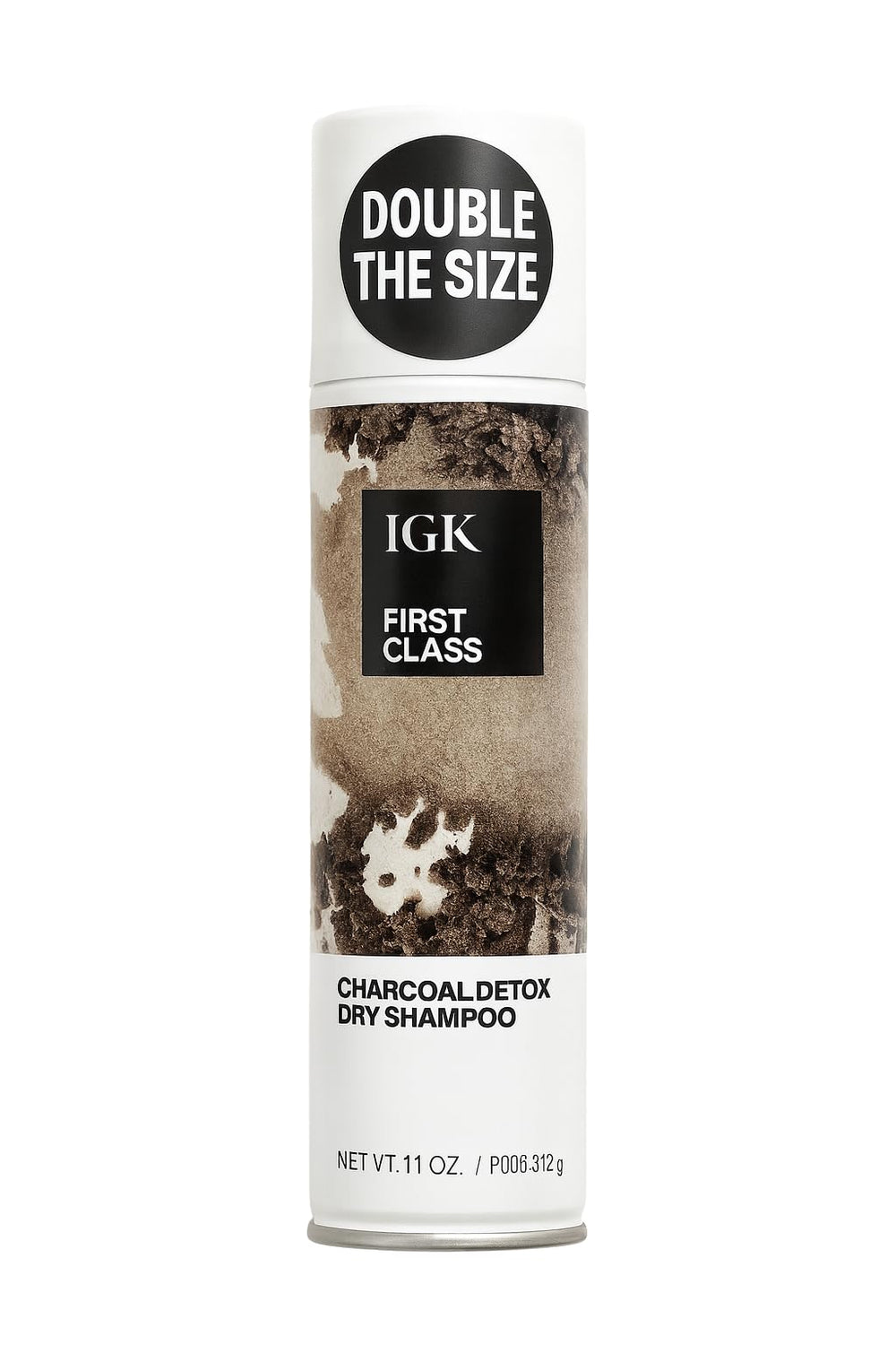 IGK FIRST CLASS detoxifying charcoal shampoo bottle showing jumbo size and clarity