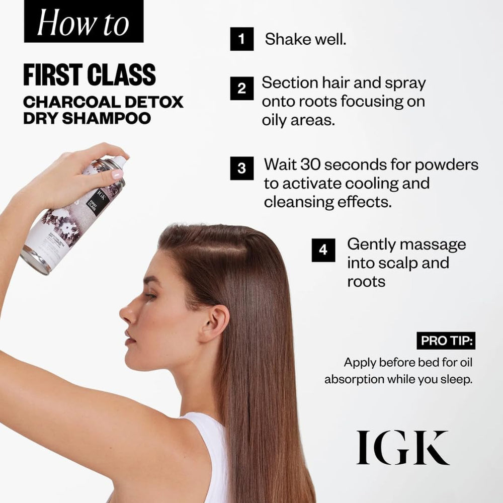 IGK First Class Dry Shampoo on shelf ready to use