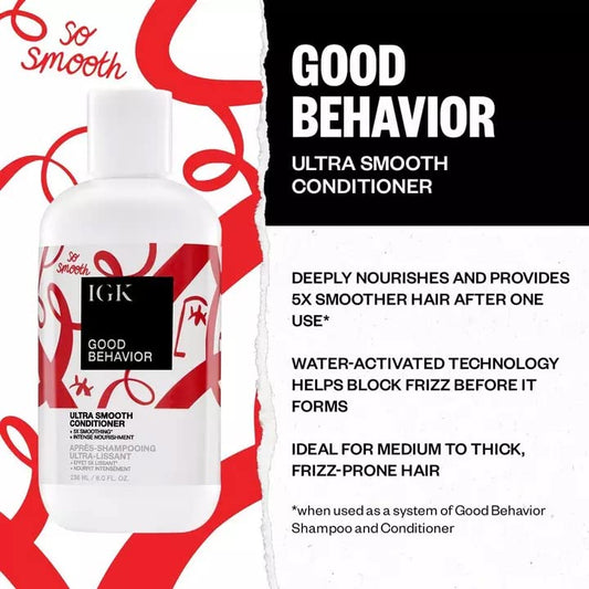 IGK Good Behavior bottle pour demonstrates easy application and hydration in use
