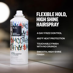IGK Good Behavior hairspray spray action showing easy application