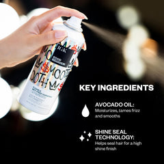 IGK Good Behavior hairspray used during heat styling for smooth results