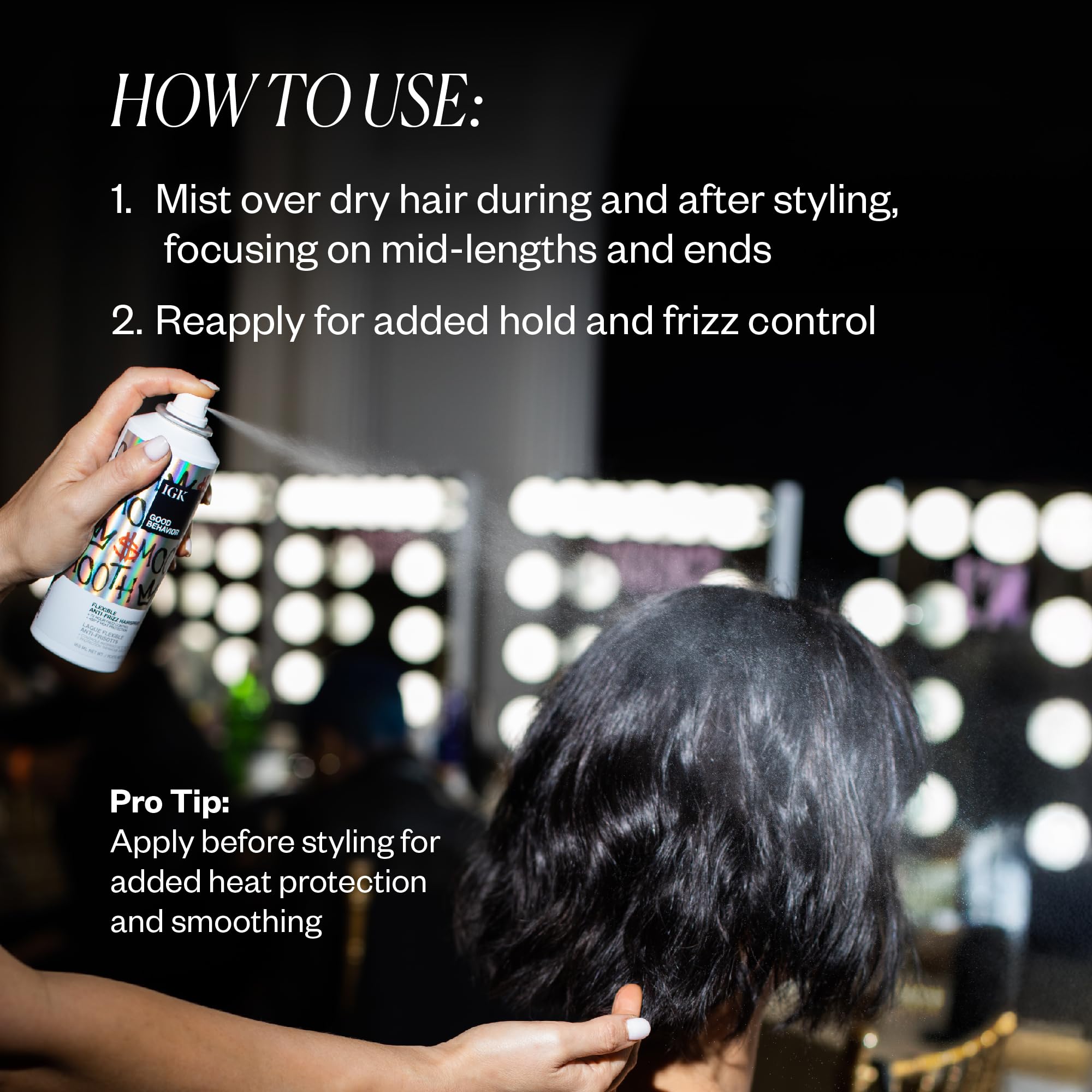 IGK Good Behavior hairspray humidity shield protecting against frizz