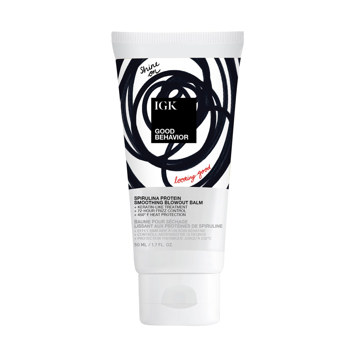 IGK Good Behavior Spirulina Balm application for a smooth blowout